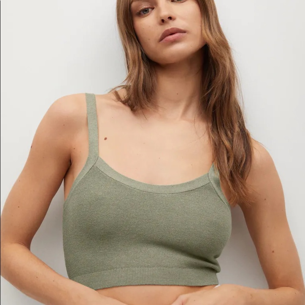 Mango Knitted cropped top
